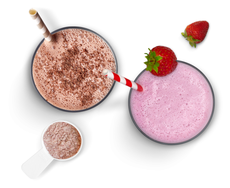 Chocolate and strawberry milkshakes